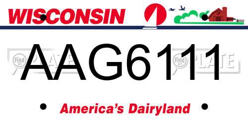 AAG6111 Wisconsin License Plate