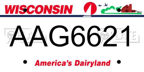 AAG6621 Wisconsin License Plate