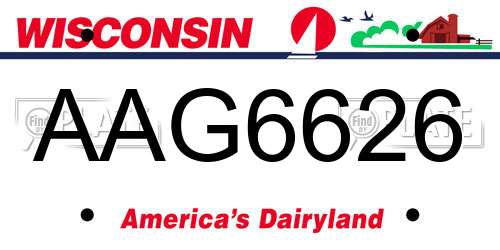 AAG6626 Wisconsin License Plate