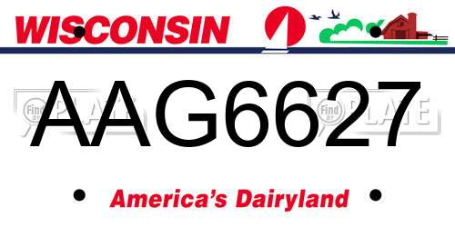 AAG6627 Wisconsin License Plate