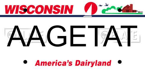 AAGETAT Wisconsin License Plate