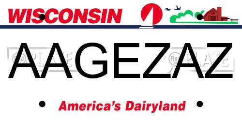 AAGEZAZ Wisconsin License Plate