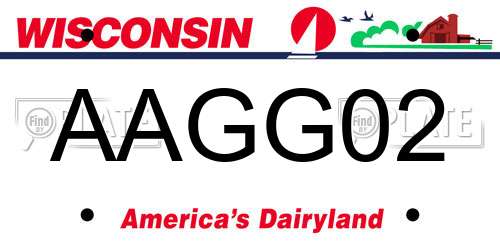 AAGG02 Wisconsin License Plate