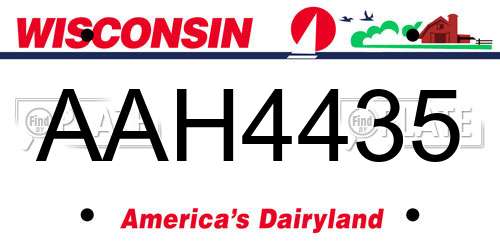 AAH4435 Wisconsin License Plate