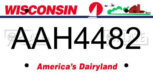 AAH4482 Wisconsin License Plate