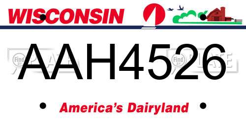 AAH4526 Wisconsin License Plate