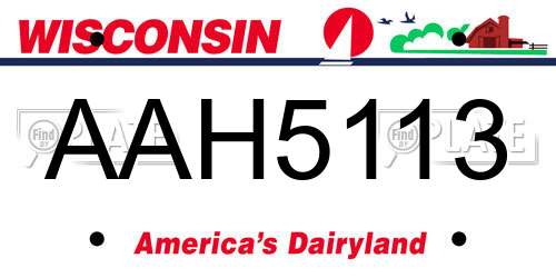 AAH5113 Wisconsin License Plate
