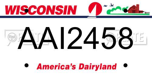 AAI2458 Wisconsin License Plate