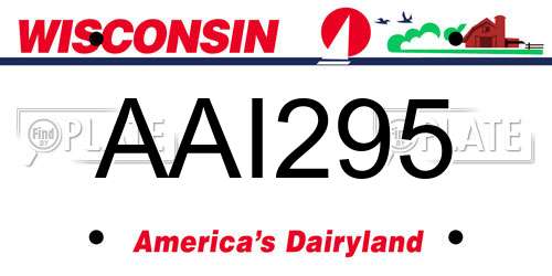 AAI295 Wisconsin License Plate