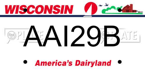 AAI29B Wisconsin License Plate