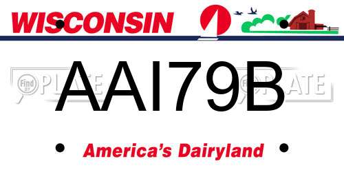 AAI79B Wisconsin License Plate