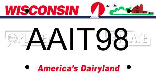 AAIT98 Wisconsin License Plate