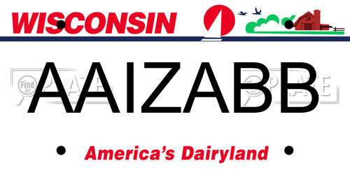 AAIZABB Wisconsin License Plate