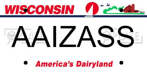 AAIZASS Wisconsin License Plate