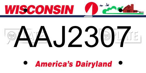 AAJ2307 Wisconsin License Plate