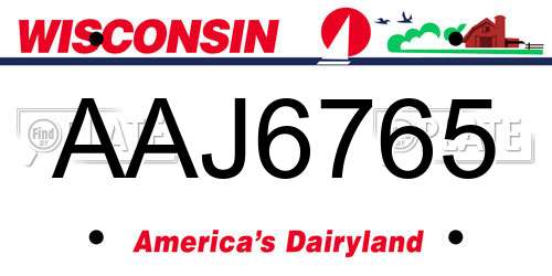 AAJ6765 Wisconsin License Plate