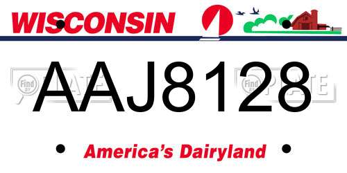 AAJ8128 Wisconsin License Plate