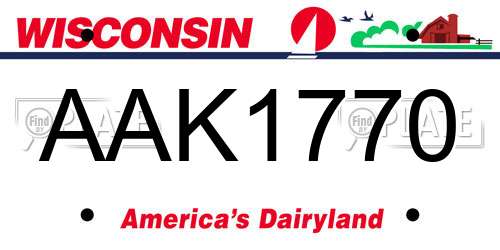 AAK1770 Wisconsin License Plate
