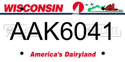 AAK6041 Wisconsin License Plate
