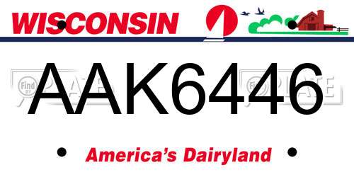 AAK6446 Wisconsin License Plate