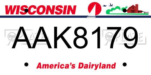 AAK8179 Wisconsin License Plate