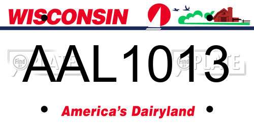 AAL1013 Wisconsin License Plate