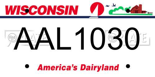 AAL1030 Wisconsin License Plate