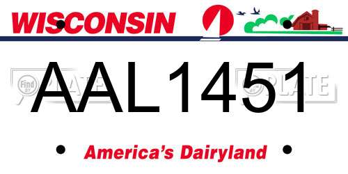AAL1451 Wisconsin License Plate
