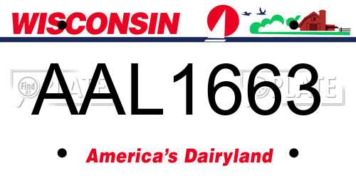 AAL1663 Wisconsin License Plate
