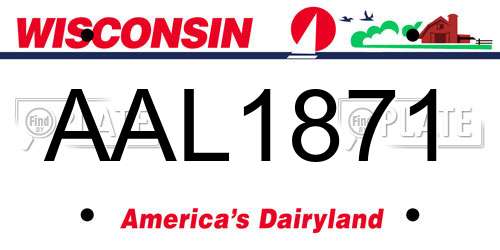 AAL1871 Wisconsin License Plate