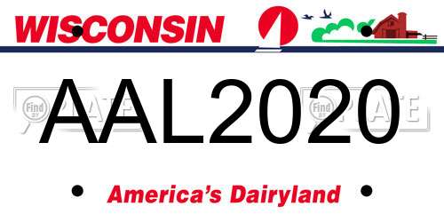 AAL2020 Wisconsin License Plate