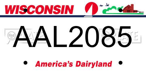 AAL2085 Wisconsin License Plate