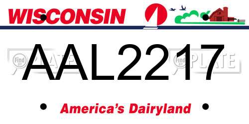 AAL2217 Wisconsin License Plate
