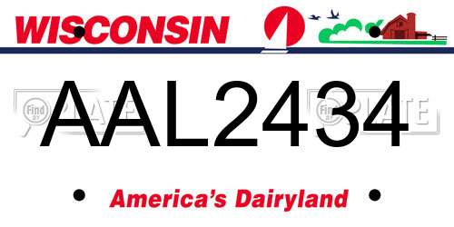 AAL2434 Wisconsin License Plate
