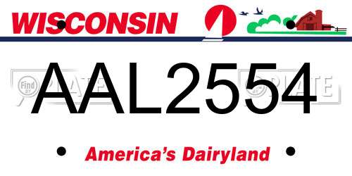 AAL2554 Wisconsin License Plate