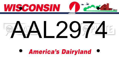 AAL2974 Wisconsin License Plate