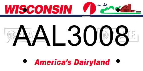 AAL3008 Wisconsin License Plate