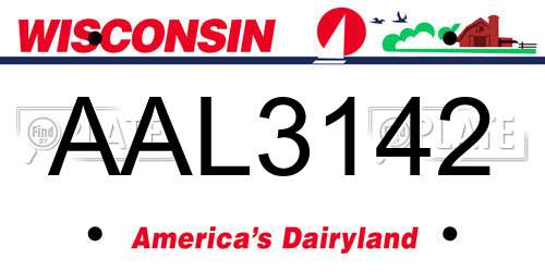 AAL3142 Wisconsin License Plate