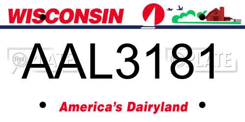 AAL3181 Wisconsin License Plate