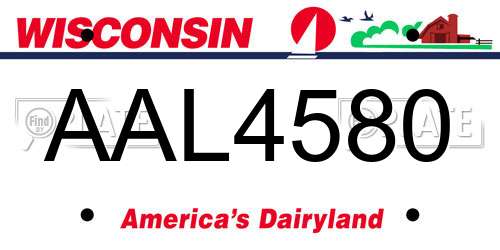 AAL4580 Wisconsin License Plate