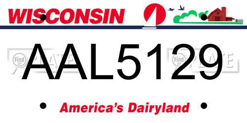 AAL5129 Wisconsin License Plate