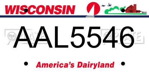 AAL5546 Wisconsin License Plate