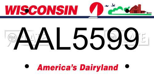AAL5599 Wisconsin License Plate