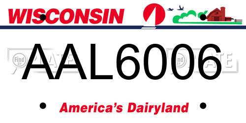 AAL6006 Wisconsin License Plate