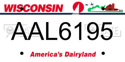 AAL6195 Wisconsin License Plate
