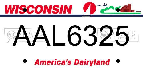 AAL6325 Wisconsin License Plate
