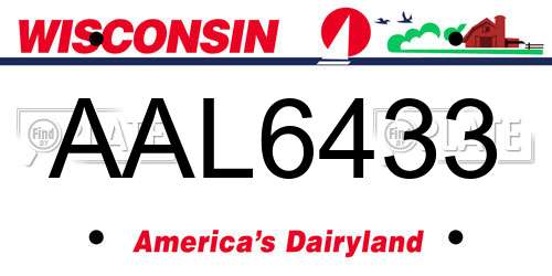 AAL6433 Wisconsin License Plate