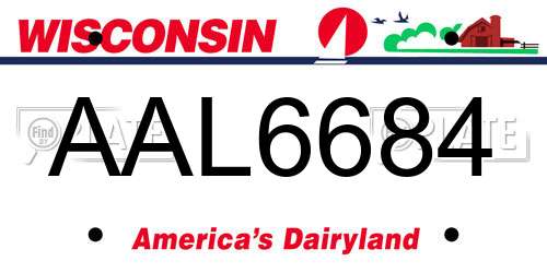 AAL6684 Wisconsin License Plate