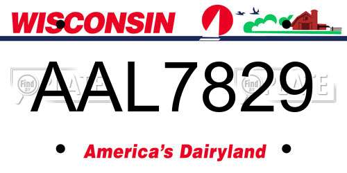 AAL7829 Wisconsin License Plate