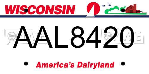 AAL8420 Wisconsin License Plate